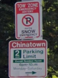 Snow emergency with 2-hour Chinatown resident restriction from 6 PM to 10 PM