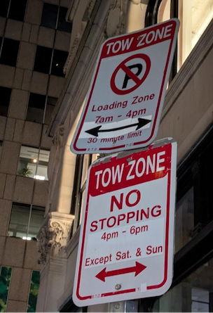 Loading zone with no stopping after loading completes