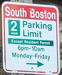 2-hour parking except for South Boston residents